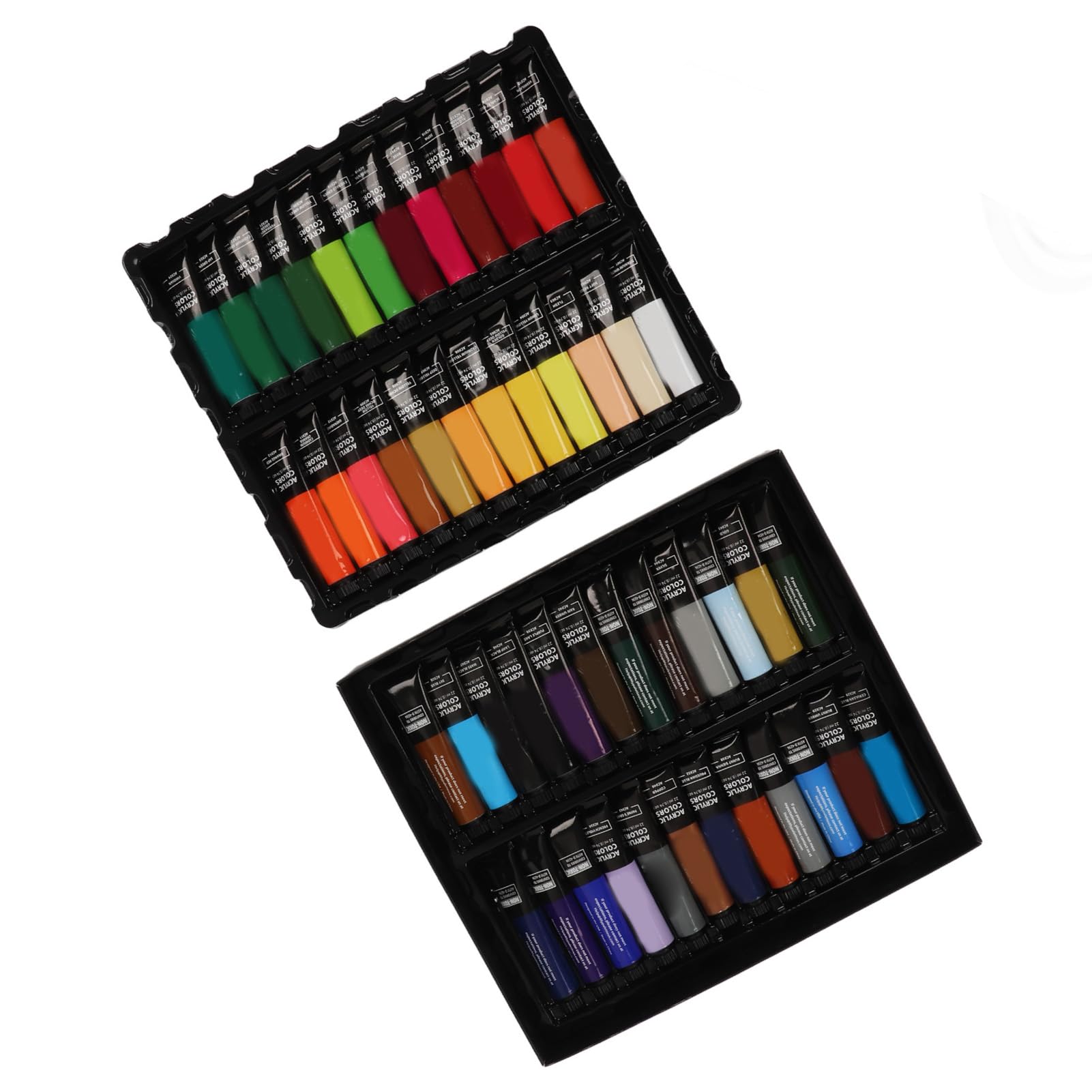 Gucagle Kit de pintura acrílica Juego de pintura de bricolaje artesanal profesional con 48 colores 6 pinceles 1 paleta para artistas principiantes adultos adolescentes proyectos de arte