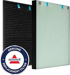 Bissell Air Purifier HEPA Activated Carbon Pack, 3365 air400 Replacement Filter, Black/White