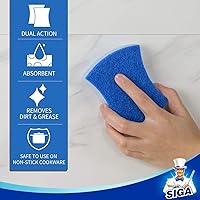 Vista 5 de MR.SIGA Esponja exfoliante de celulosa antiarañazos, esponja de doble cara para lavar platos para cocina, paquete de 12