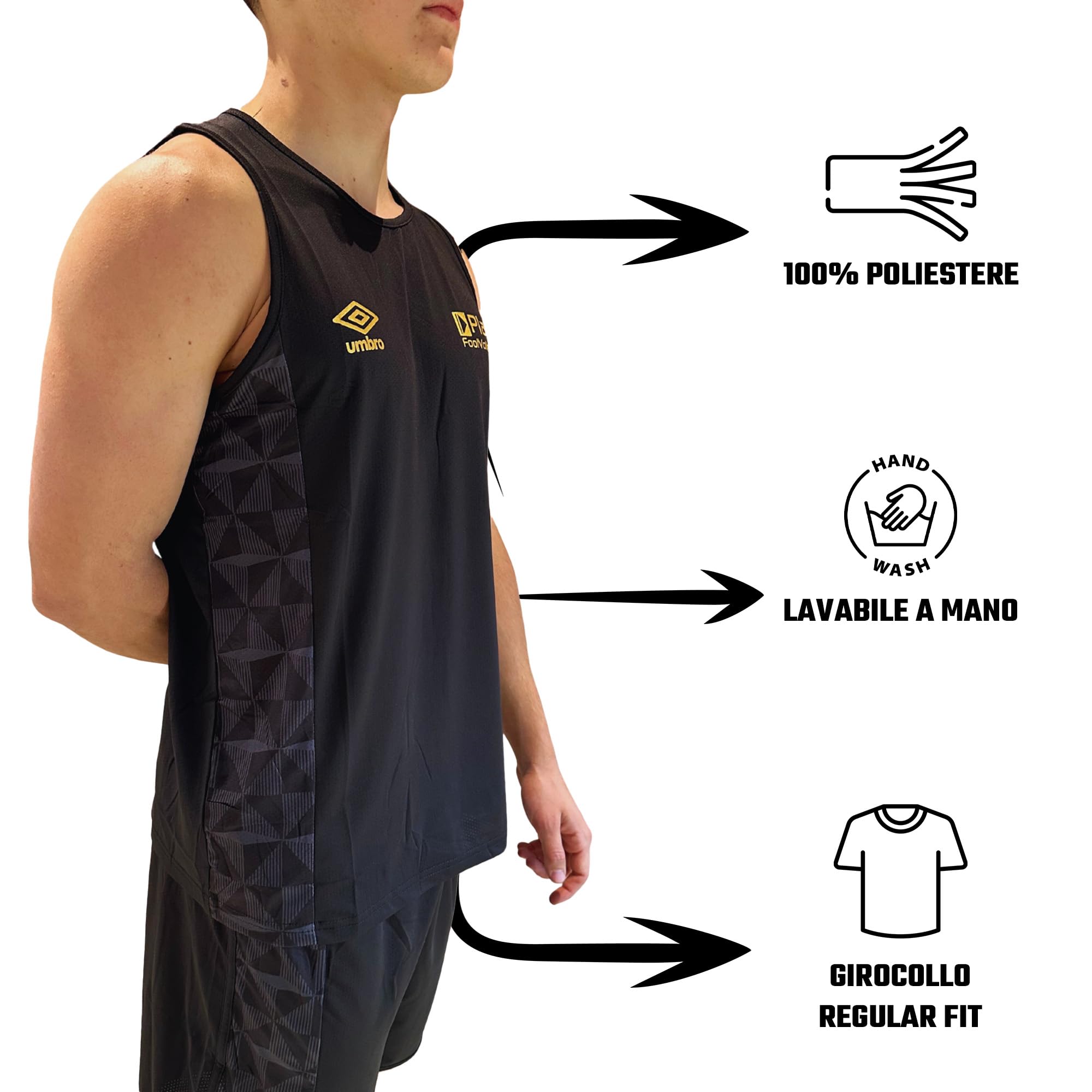 Umbro Canotta Uomo da Allenamento Realizzata collaborazione con T-Max Sport, Maglia Tecnica Uomo a Giromanica Traspirante e antiodore