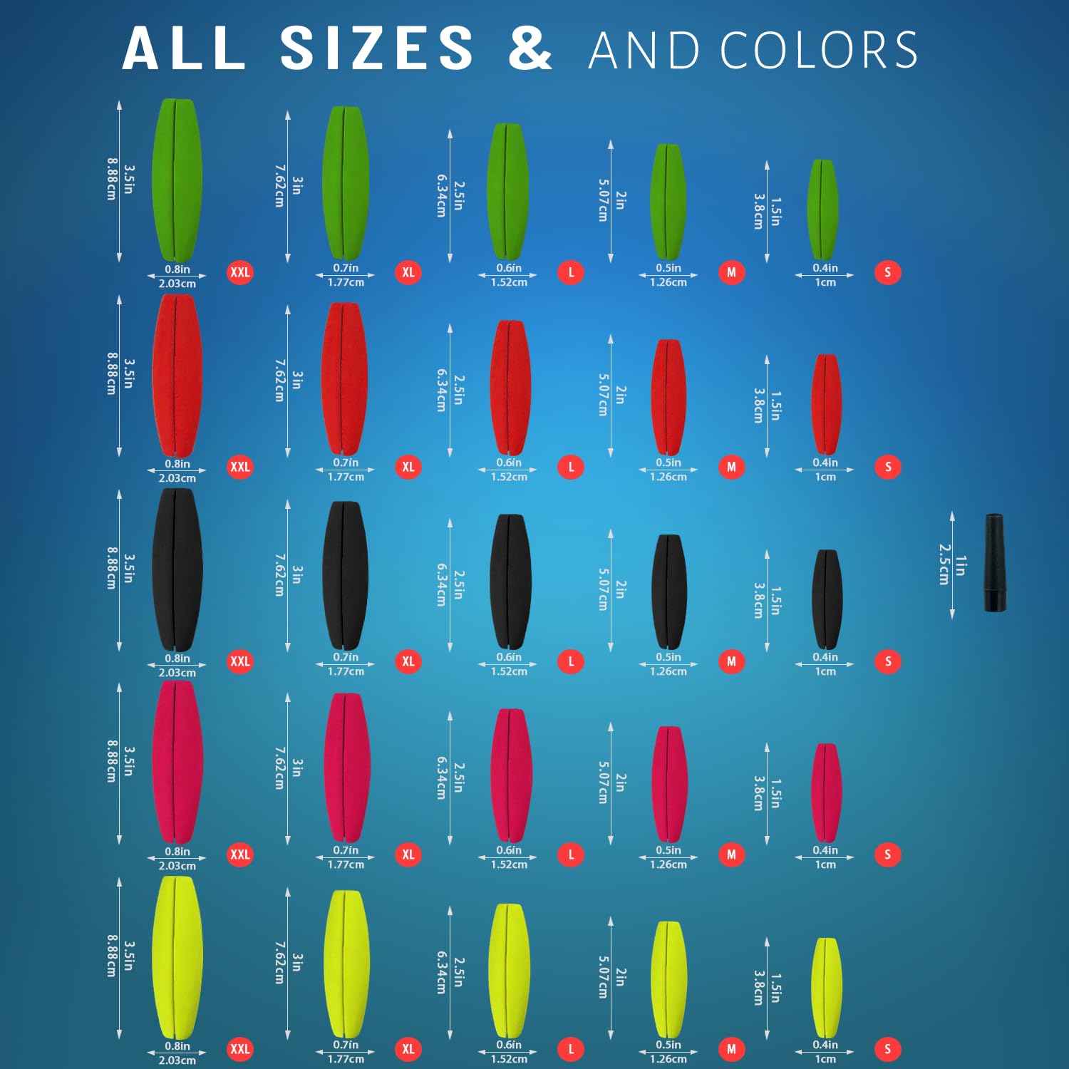 Narcissus Fishing Slotted Peg Float – Slip Bobbers for Fishing, Catfishing Tackle, Fishing Bobbers for Bass, Santee Rig & More–Ideal for Freshwater & Saltwater–Easy Line Insertion, No Threading