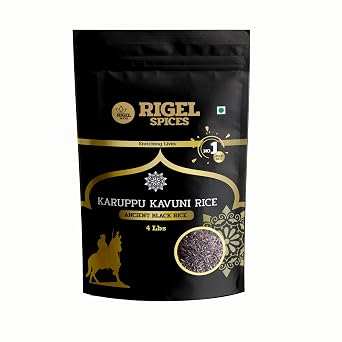 Rigel Spices | Karuppu Kavuni Black Rice 4 Pounds | KINGS RICE | GLUTEN FREE | Ancient black rice