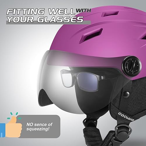 Miniatura 2 de Odoland - Casco de esquí con gafas, ligero, para snowboard y juego de gafas para hombres, mujeres, jóvenes y niños