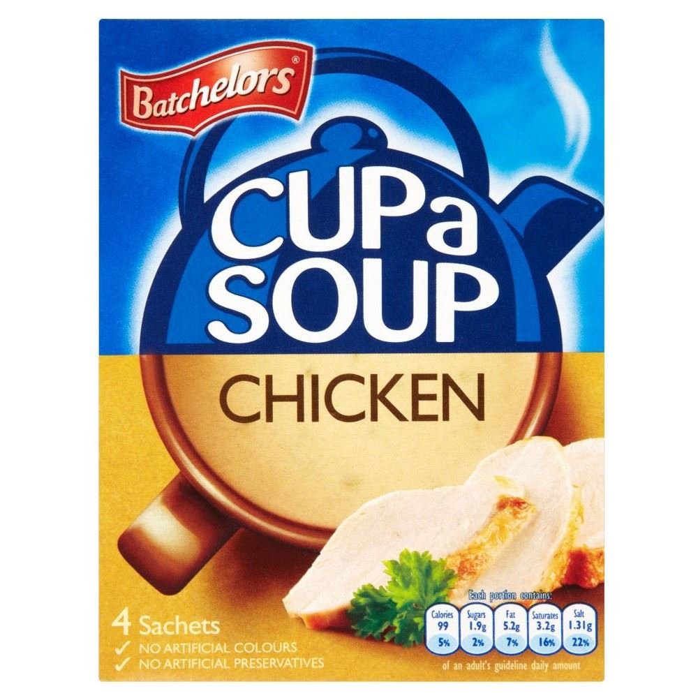 Batchelors Una Taza De Sopa De Pollo Originales (4 Por Paquete - 81g) (Paquete de 6)