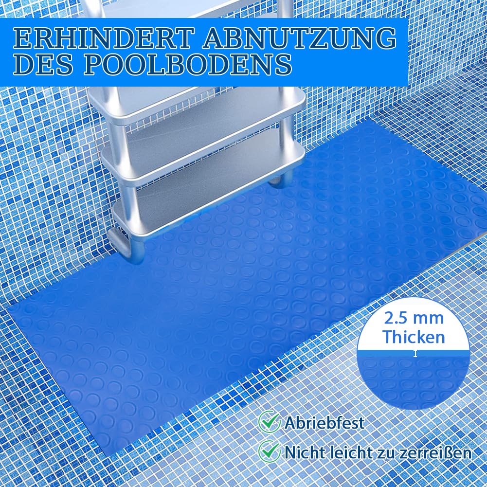 SPORWAY Schwimmbadleitermatte 90x40cm - Rutschfester Poolschutz Für Leitern & Stufen
