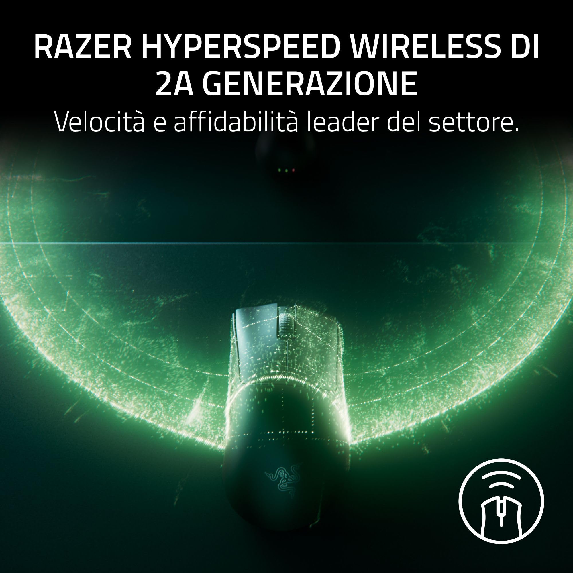 Razer DeathAdder V4 Pro NiKo Edition - Mouse senza fili ergonomico per eSport ultraleggero - 57 g - 2,4 GHz Hyperspeed - Focus Pro 45K Sensore - 8K Hz Polling - Ottici Switches Gen-4 - PC/Mac | NiKo