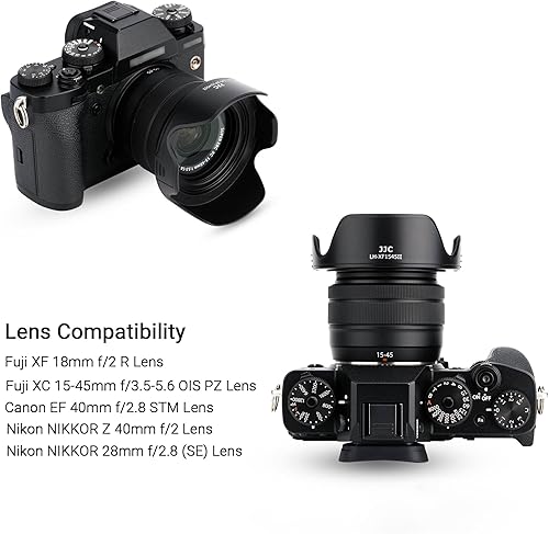 Miniatura 3 de Parasol reversible para lente Nikon NIKKOR Z 1.102 in f2.8 SEZ 1.575 in f2, Fujifilm Fuji XC 0.591-1.772 in F3.5-5.6 OIS PZXF 0.709 in f2 R lente y