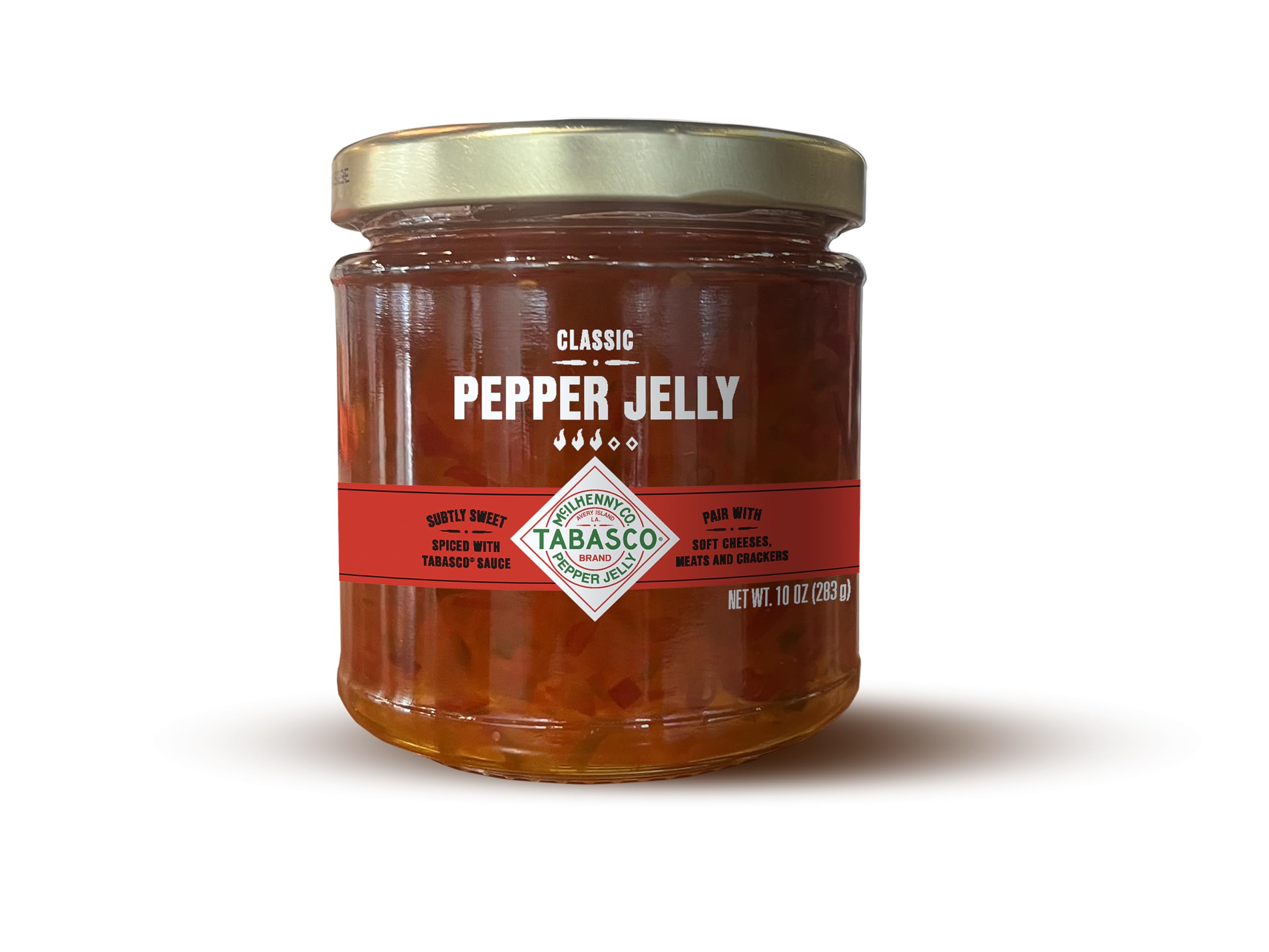 TABASCO® Gelée de Piment Classic – confiture sucrée-​piquante aux poivrons rouges & sauce TABASCO® Original Red, pot en verre 283 g, vegan & sans gluten, parfaite en dip ou glaçage