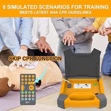 AED Trainer, XFT AED Training Kit CPR Equipment Training Device Automatic External Defibrillator Simulator, AED Trainer Professional for First Aid Trainee Beginner XFT-120GA (Orange Version)