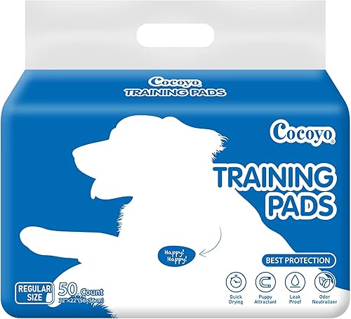 COCOYO Best Value - Almohadillas de entrenamiento para perros de 22 x 22 pulgadas, 50 unidades, almohadillas para orina de perro, almohadillas