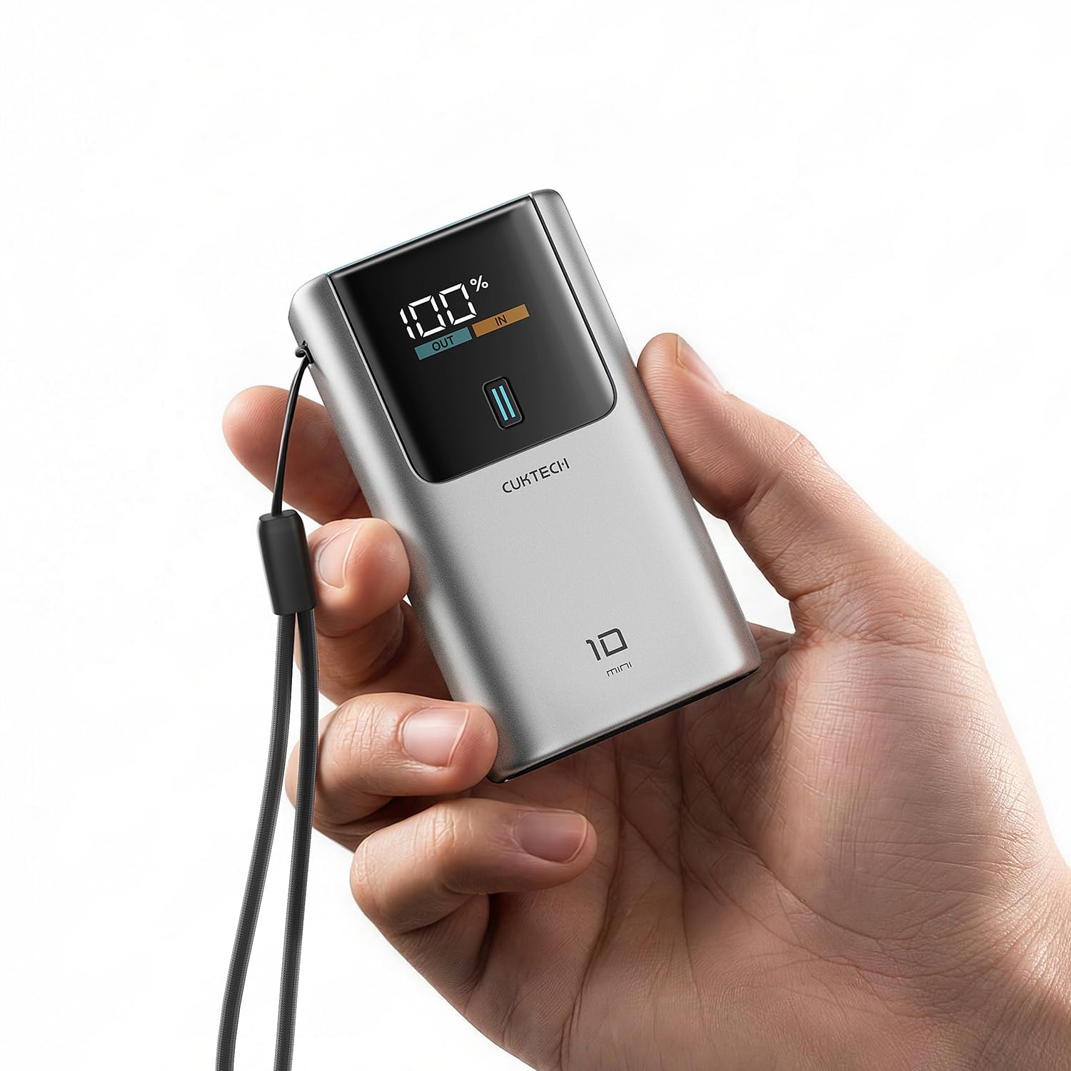 CUKTECH 10 Mini 45W Powerbank Schnellladung, 10000mAh (2S1P) tragbarer Ladegerät USB-C Ein- und Ausgang, kleines Akkupack mit LED-Display kompatibel mit iPhone16 15 14 13 12 Samsung S23, iPad und mehr