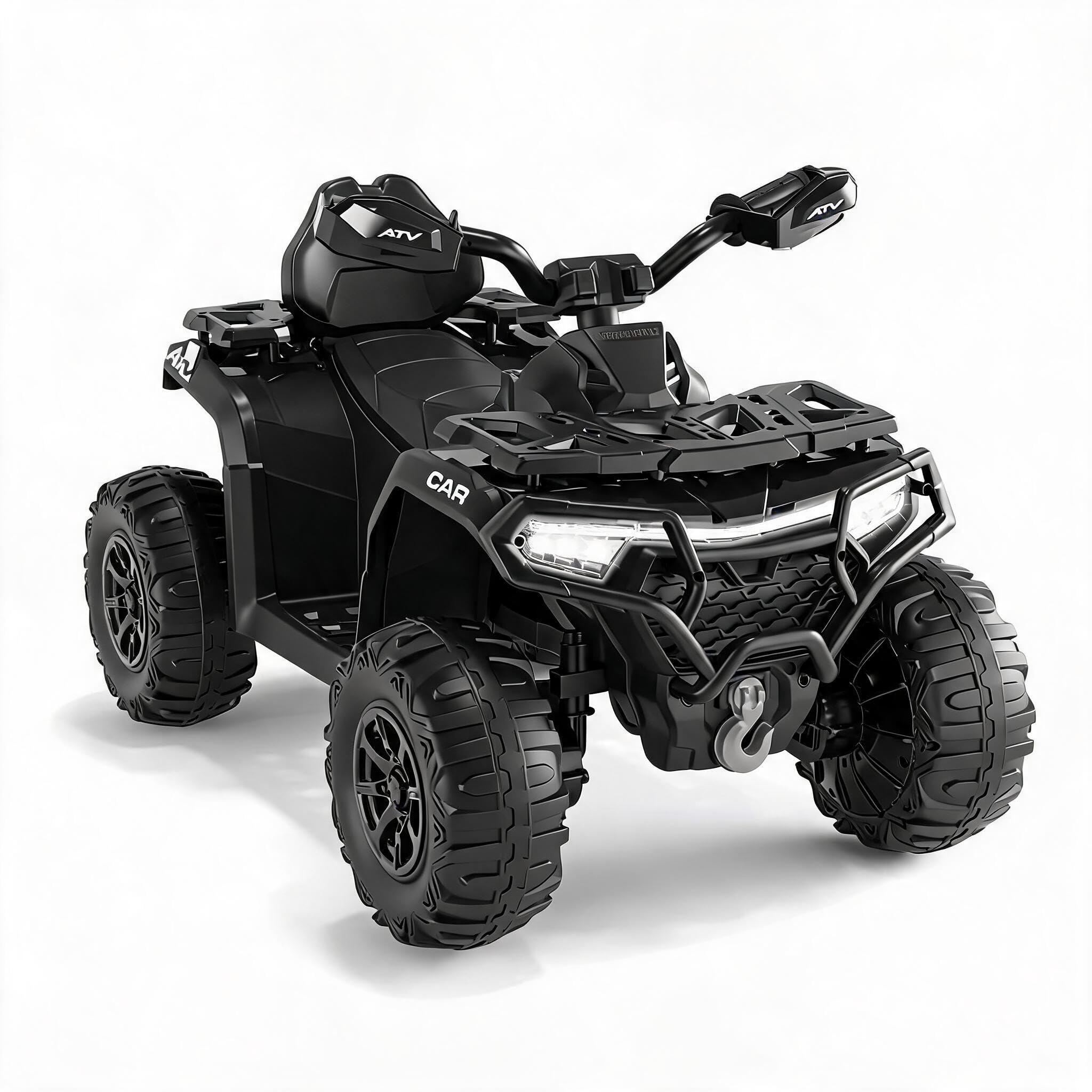 12V Electric Ride-On Quad Bike for Kids – Remote Control, Music, Horn, LED Lights – Off-Road Battery Powered ATV Toy for Boys & Girls Ages 3 and Up