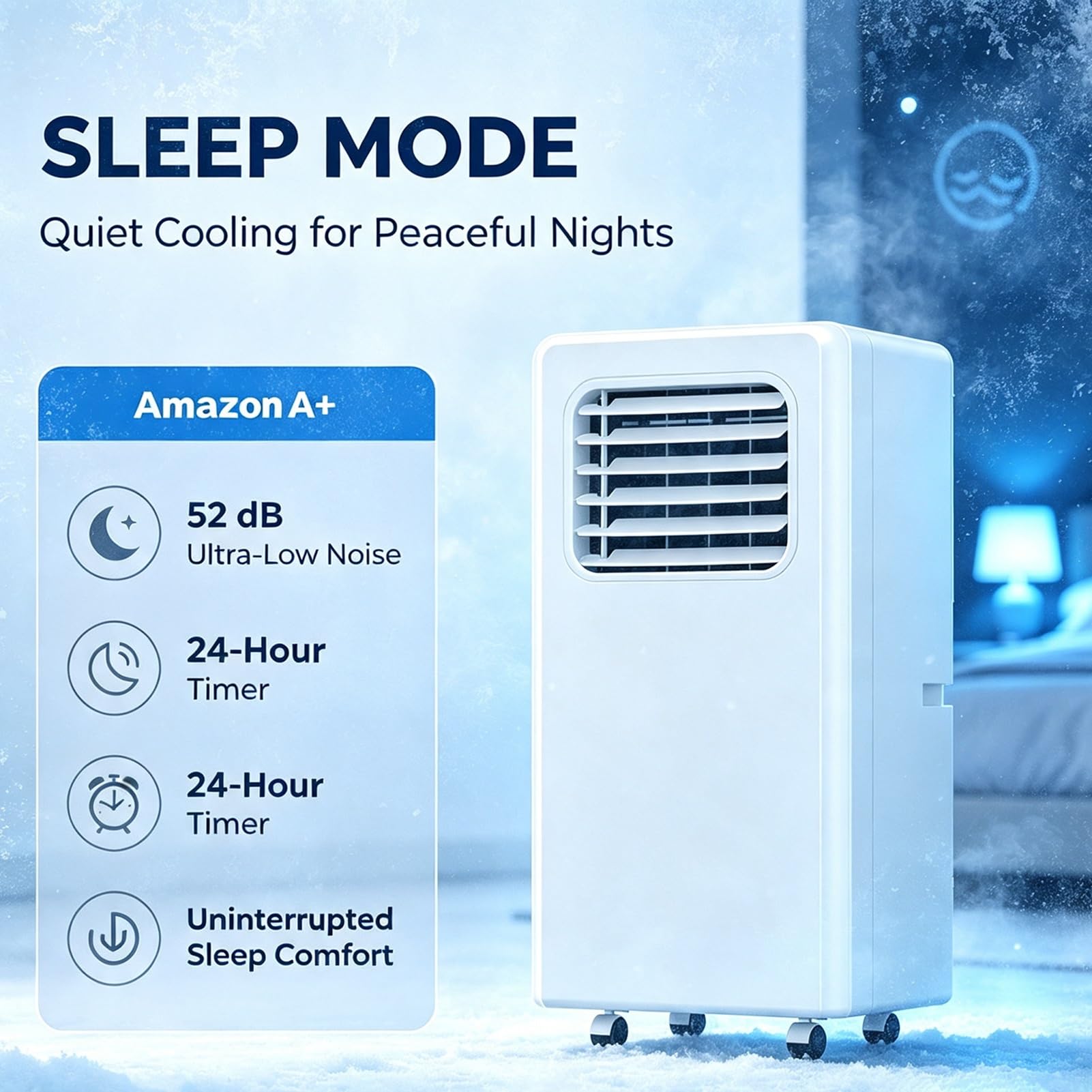 Condizionatore Portatile 3 In 1, Unità Climatizzatore Potente 10000 BTU, Condizionatore A Pavimento Alte Prestazioni, Raffredda Fino A 350 Piedi², Per Soggiorno