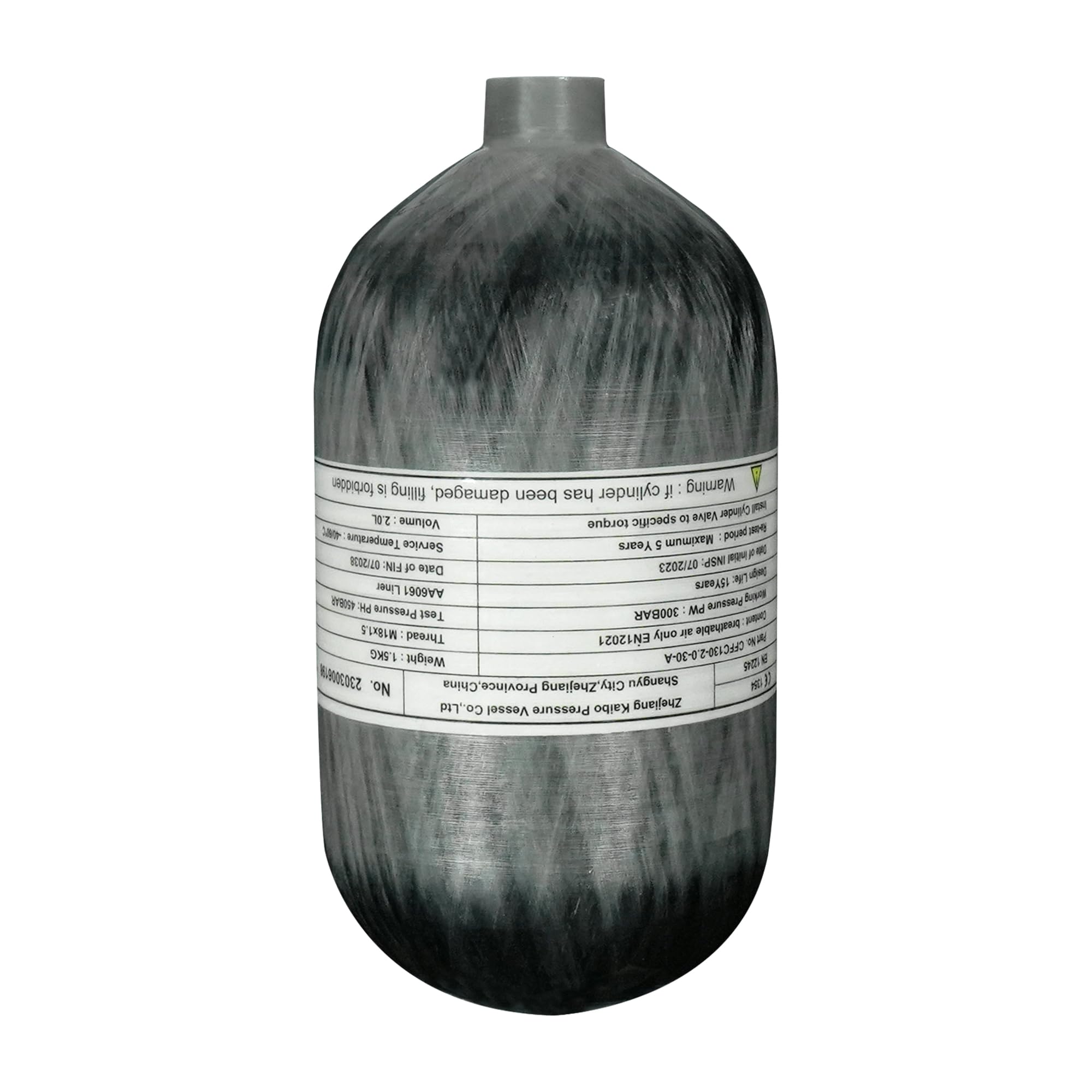 TUXING 4500Psi 2L 122Cu in 2000CC Carbon Fiber Scuba Tank High Pressure Composite Cylinder,Diving Tank,Pcp Air Tank for Deep Diving Snorkeling Water Sports