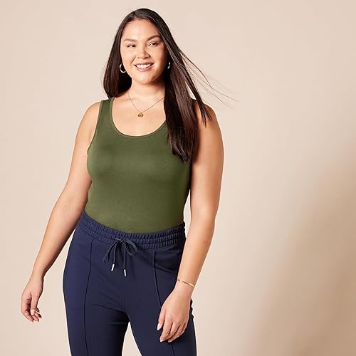 Miniatura 7 de Tienda Essentials - Camiseta ajustada sin mangas para mujer, paquete de 2