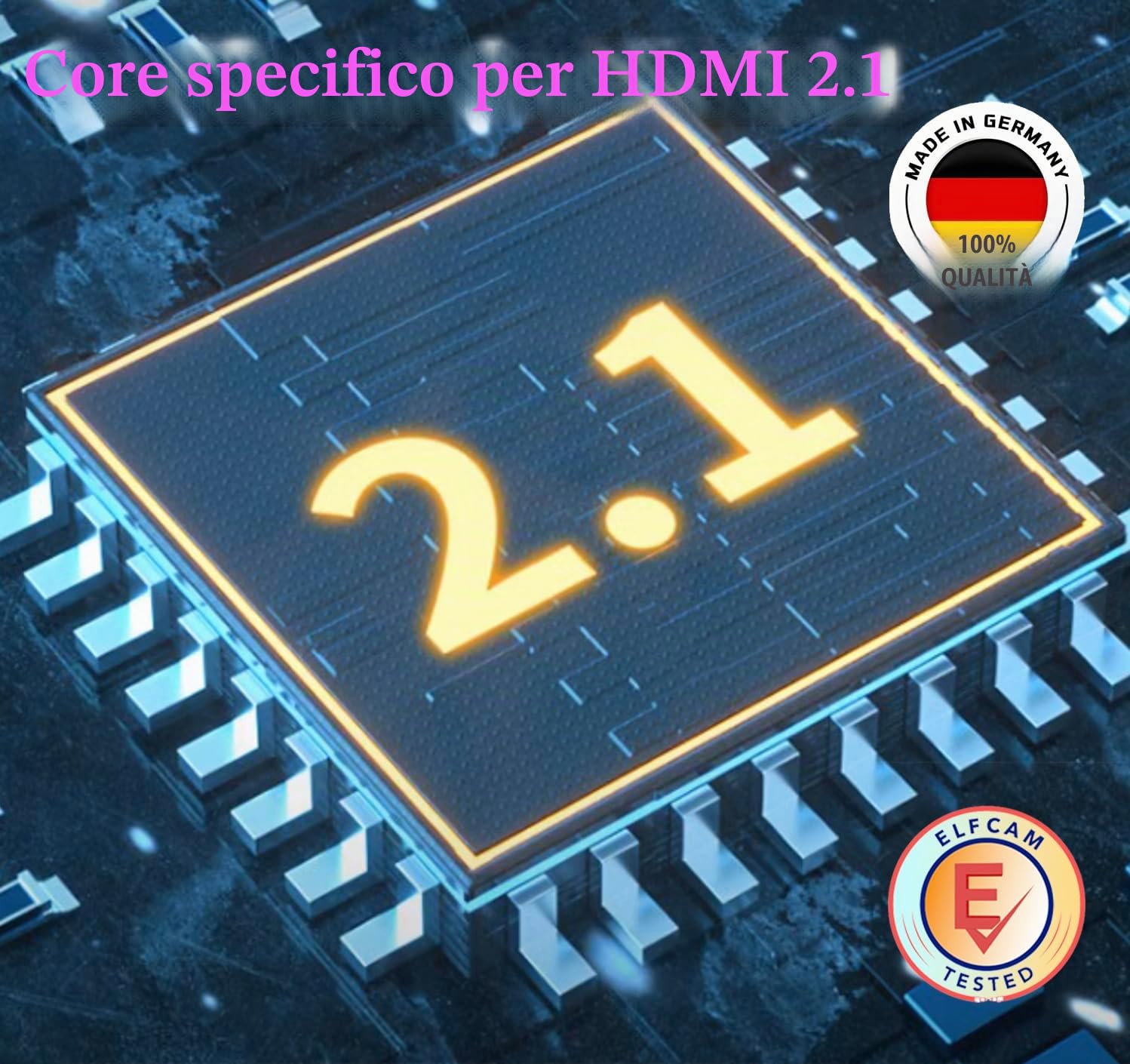 Elfcam® - Cavo HDMI 2.1 a fibra ottica Multimode OM3, cavo HDMI Ultra supporta 48 Gbps 8K@60Hz 4K@120Hz HDR dinamico HDCP 2.2 e 2.3 eARC, compatibile con X-box e monitor HDTV, 5M