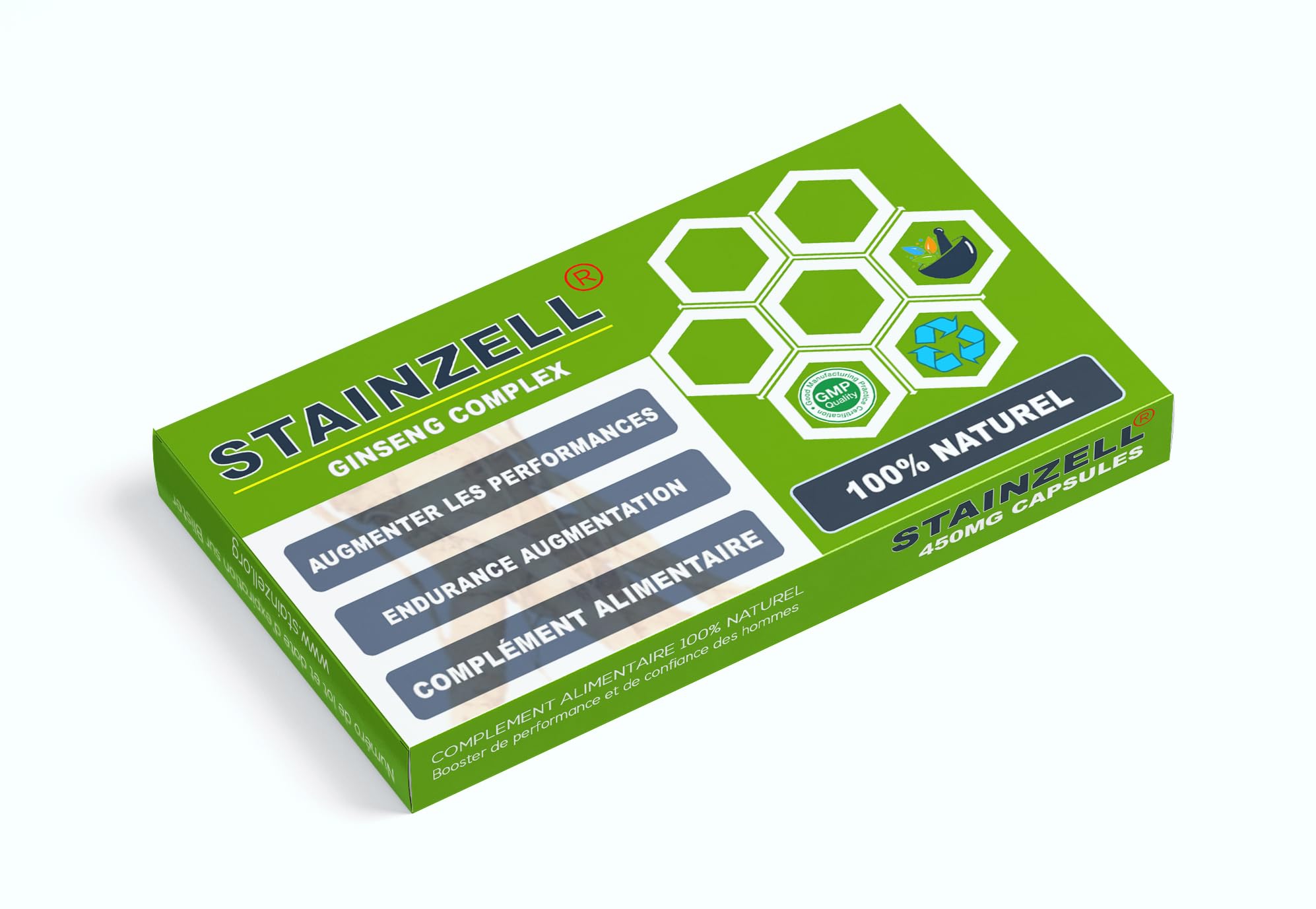 STAINZELL - Complément Alimentaire Complexe 100% Herbes & Ginseng pour l'Energie, l'Endurance et la Puissance - Formule innovante - 10 Gélules