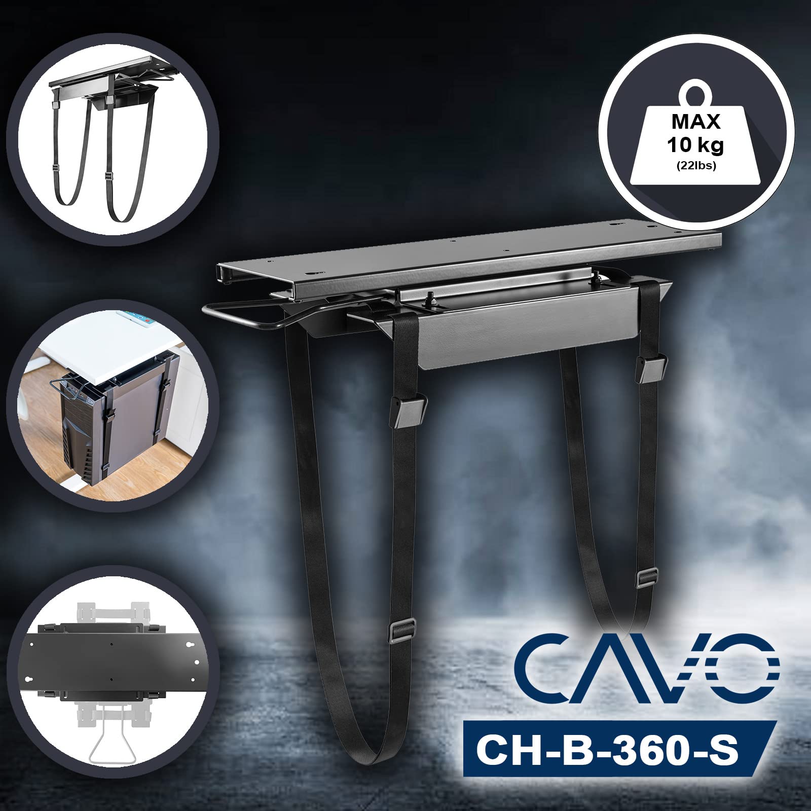 CAVO Desktop PC-Halterung CH-B-360-S schwarz bis 10 Kg