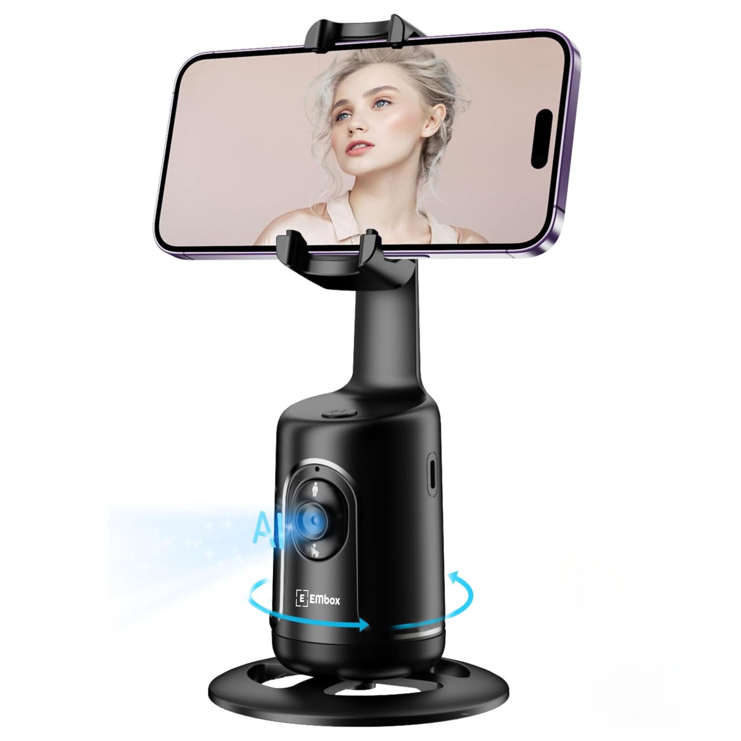 Embox Gimbal Stabilizer Auto Face Tracking Tripod 360° Rotation | Mobile Holder with Hand Gesture Control for Smart Video & Photo Shooting | Vlogging Kit, Streaming & Video Recording (Black) (B0DCBFQ1S4) Amazon Price History, Amazon Price Tracker