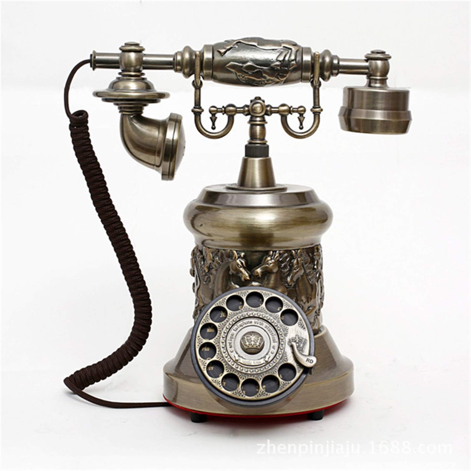 Téléphone filaire décoratif style antique pour rompre la monotonie d'un bureau moderne