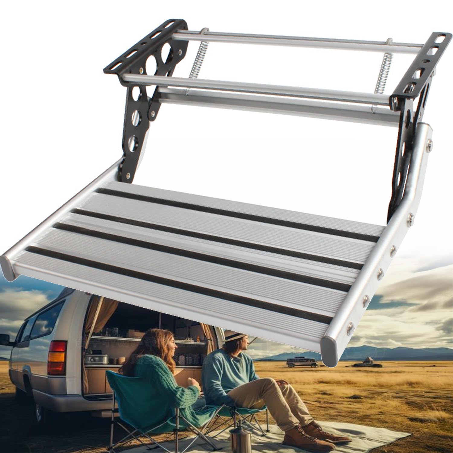 Escalones eléctricos para RV autoplegables de doble capa para evitar caídas