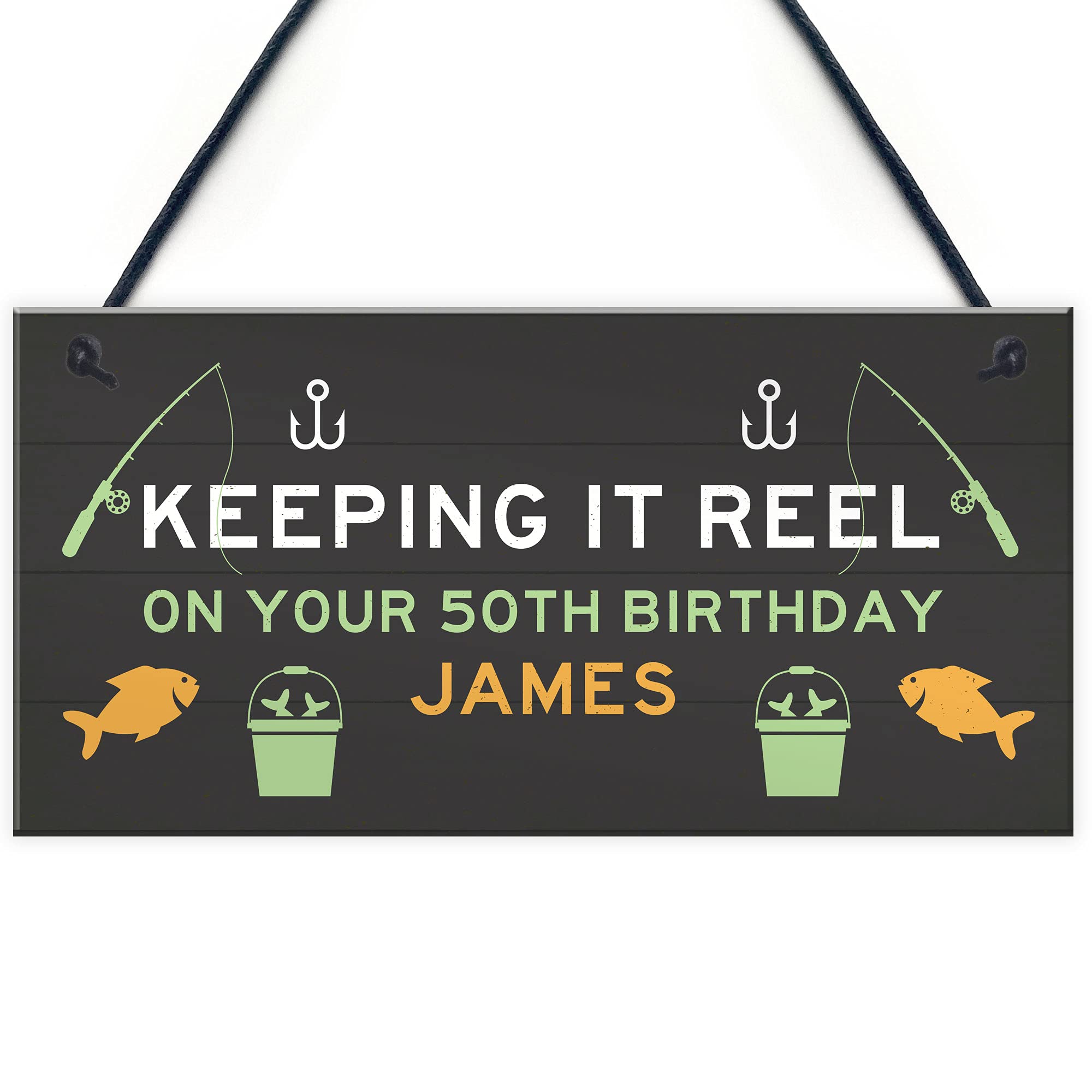 Personalised Funny Fishing Sign Birthday Gift For Men 40th 50th 60th Gift For Him