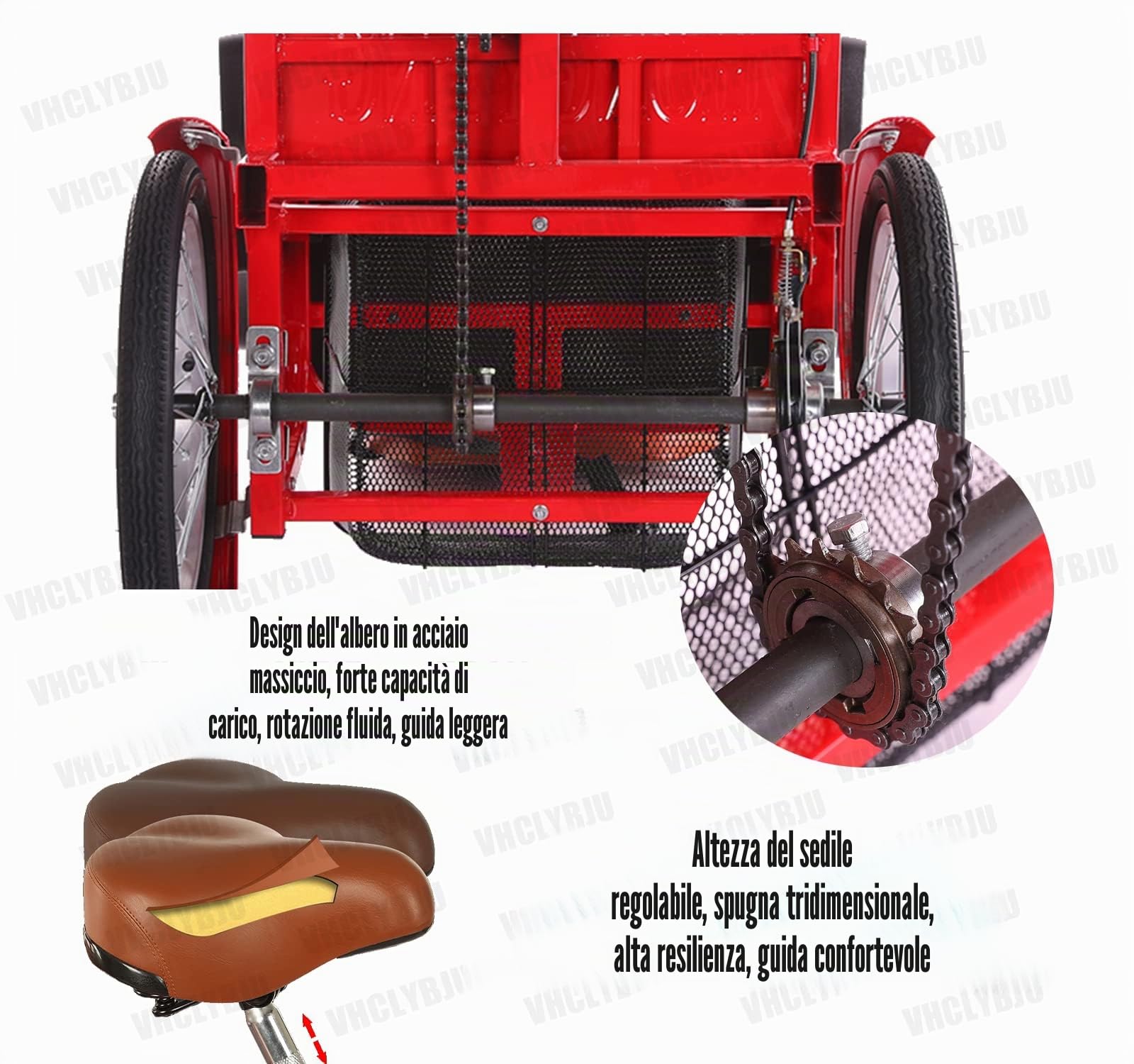 Triciclo per adulti per donna Triciclo pieghevole da 20 pollici con sedile posteriore + cesto allargato per due persone per viaggiare triciclo carico massimo 390 libbre (BLACK)