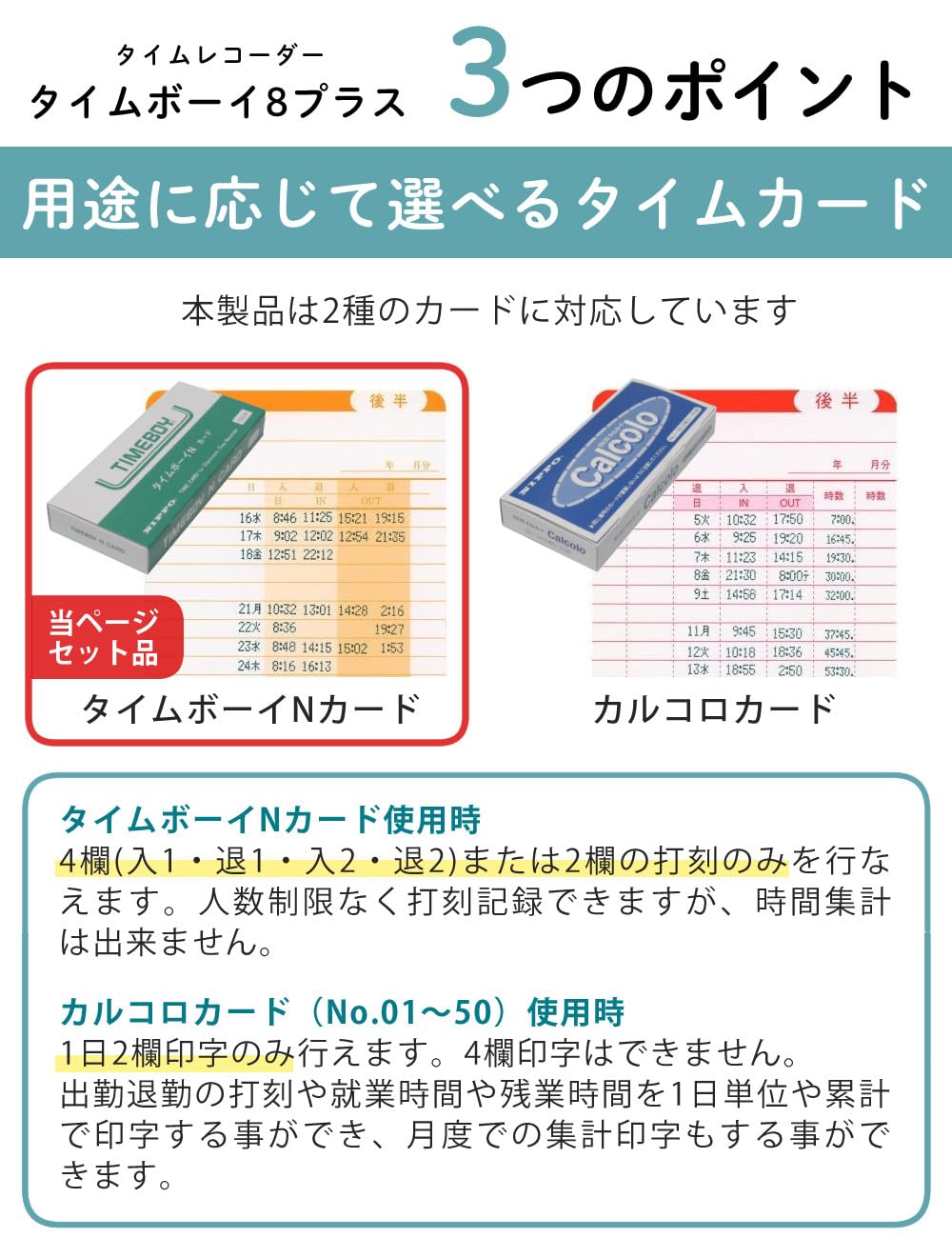 Amazon.co.jp: ニッポー タイムレコーダー タイムボーイ8プラス TB8P