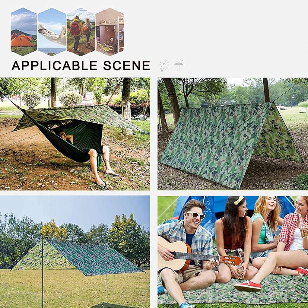 Telo da Esterno Impermeabile, Tendalino Parasole da Campeggio, Tappetino da Picnic Resistente All'umidità Tenda Multifunzione Amaca Telo Antipioggia con Borsa per Il Trasporto, C