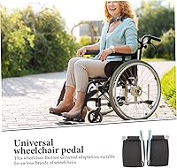 Vista 7 de Placa de pie para silla de ruedas, poste de repuesto resistente, soporte de pierna grande, plantillas plegables seguras y cómodas al azar