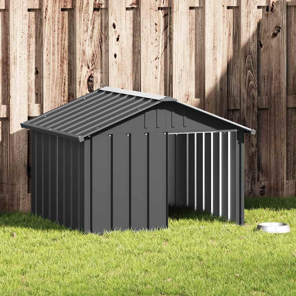 vidaXL Buda dla psa, antracytowa, 116,5x103x81,5 cm, stal