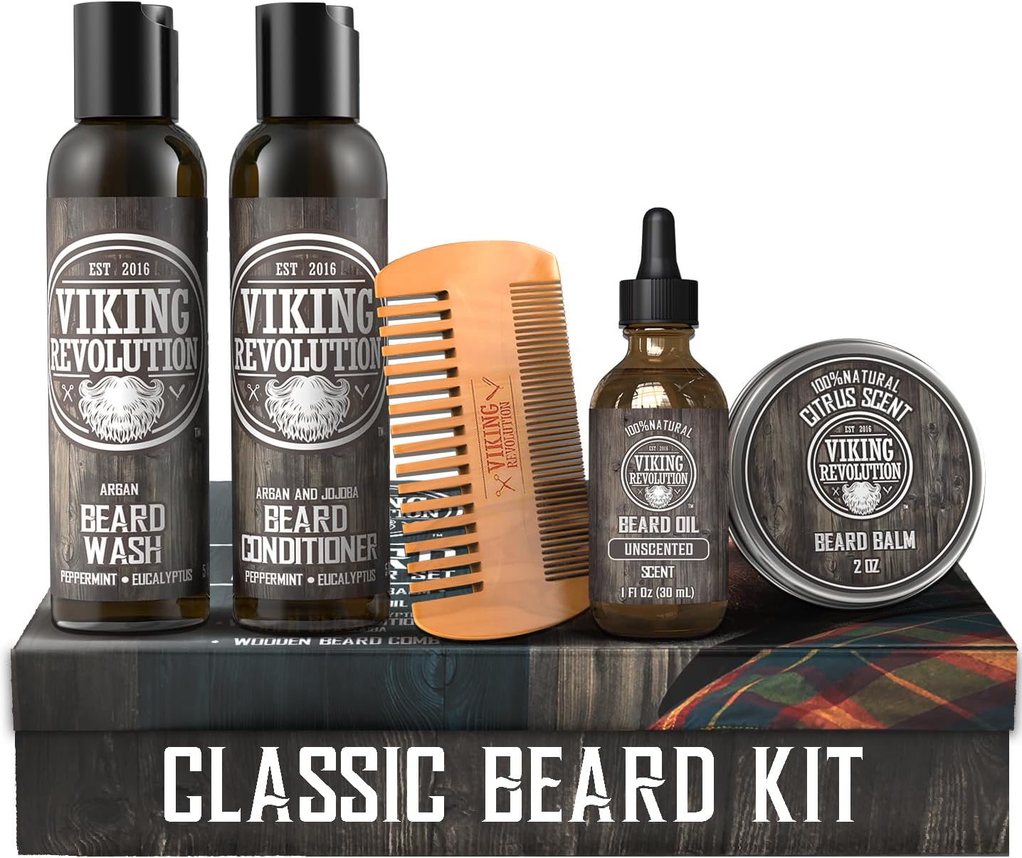 Ultimate Beard Care Conditioner Kit – Beard Grooming Kit for Men Softens, Smoothes and Soothes Beard Itch- Contains Beard Wash & Conditioner, Beard Oil, Beard Balm and Beard Comb- Classic Set