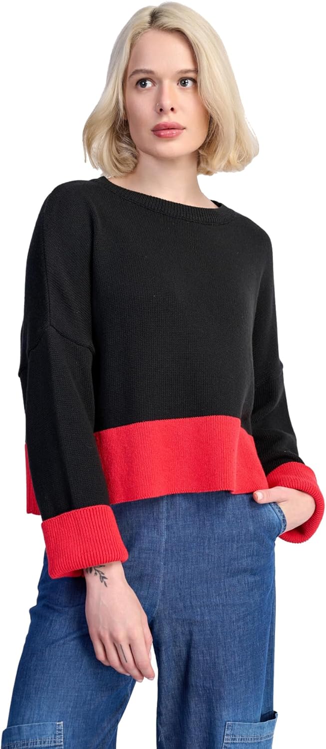 ALEMBIKA Vista Color Block Sweater for Women - Bold, Versatile Long Sleeve Top - Luxury Cropped Sweaters for Women - Image 9