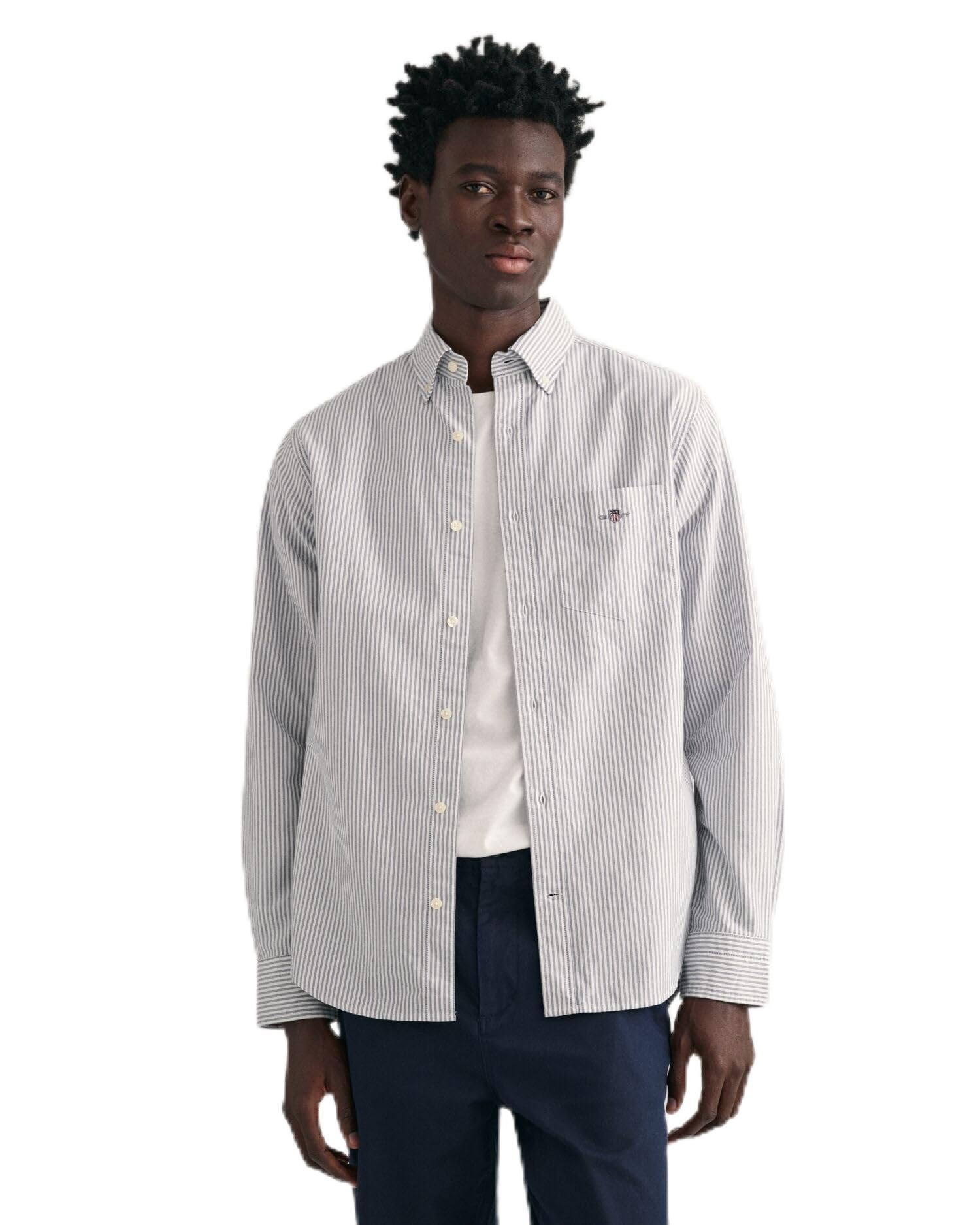 Gant Herren Reg Oxford Banker Stripe Shirt Klassisches Hemd (1er Pack)