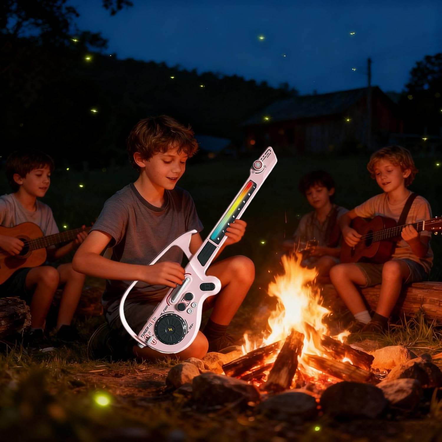 Kids Electric Guitar - Musical Instrument Toy, Realistic Mini Bass Guitar with Sound Effects, Beginner Friendly Music Instrument, Learning Tool for Home Practice Travel, for Boys Youth