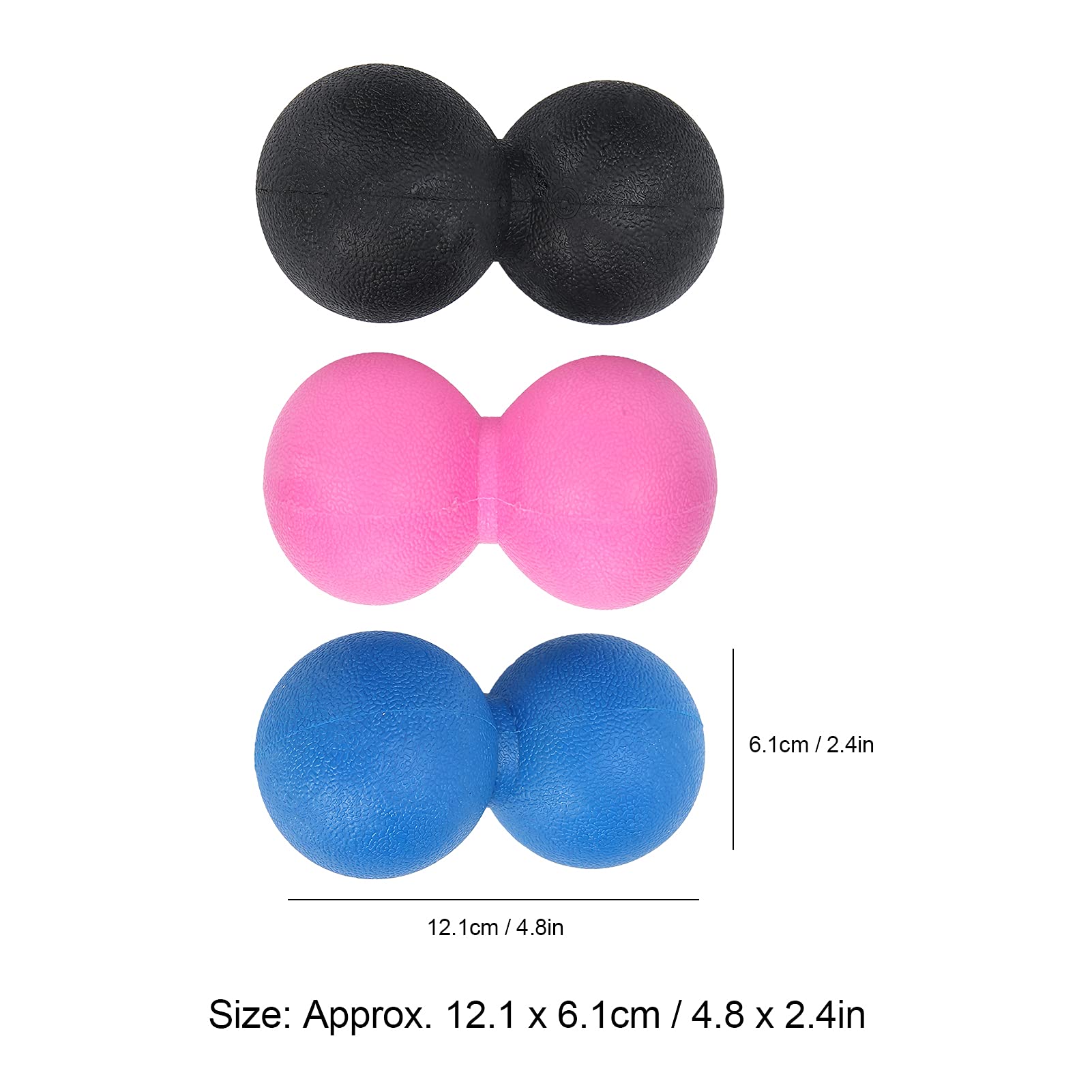 Erdnussförmiger Selbstfaszienentspannender Massageball aus TPR Material zur Linderung von Muskelermüdung Triggerpunkten tragbar für Fitness Faszientraining (schwarz rosa