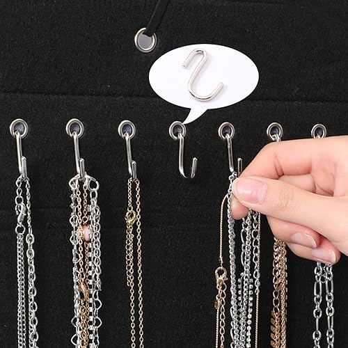 Miniatura 5 de Organizador de joyas colgante con 24 ganchos para colgar en la pared