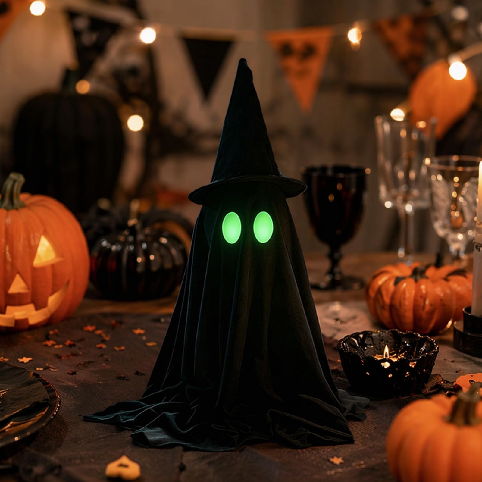Aukojoy Ghost Tabletop Figurine Vintage Halloween Ghostly Decoration Decorative Handmade Ghostly Ornament for Mantels Shelf Wall Display Outdoor Indoor