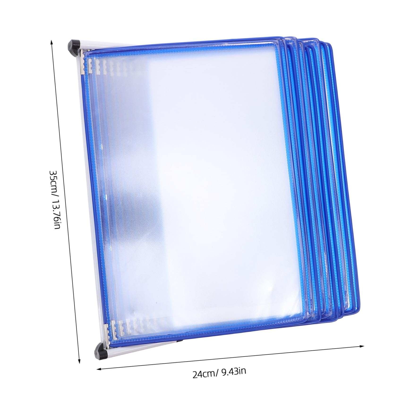 Wandmontierter Aktenorganizer A4 mit 10 Transparenten Fächern | Blaues Eisen Pvc Design, für Dateien und Literatur, für Besprechungsräume und Werkstätten