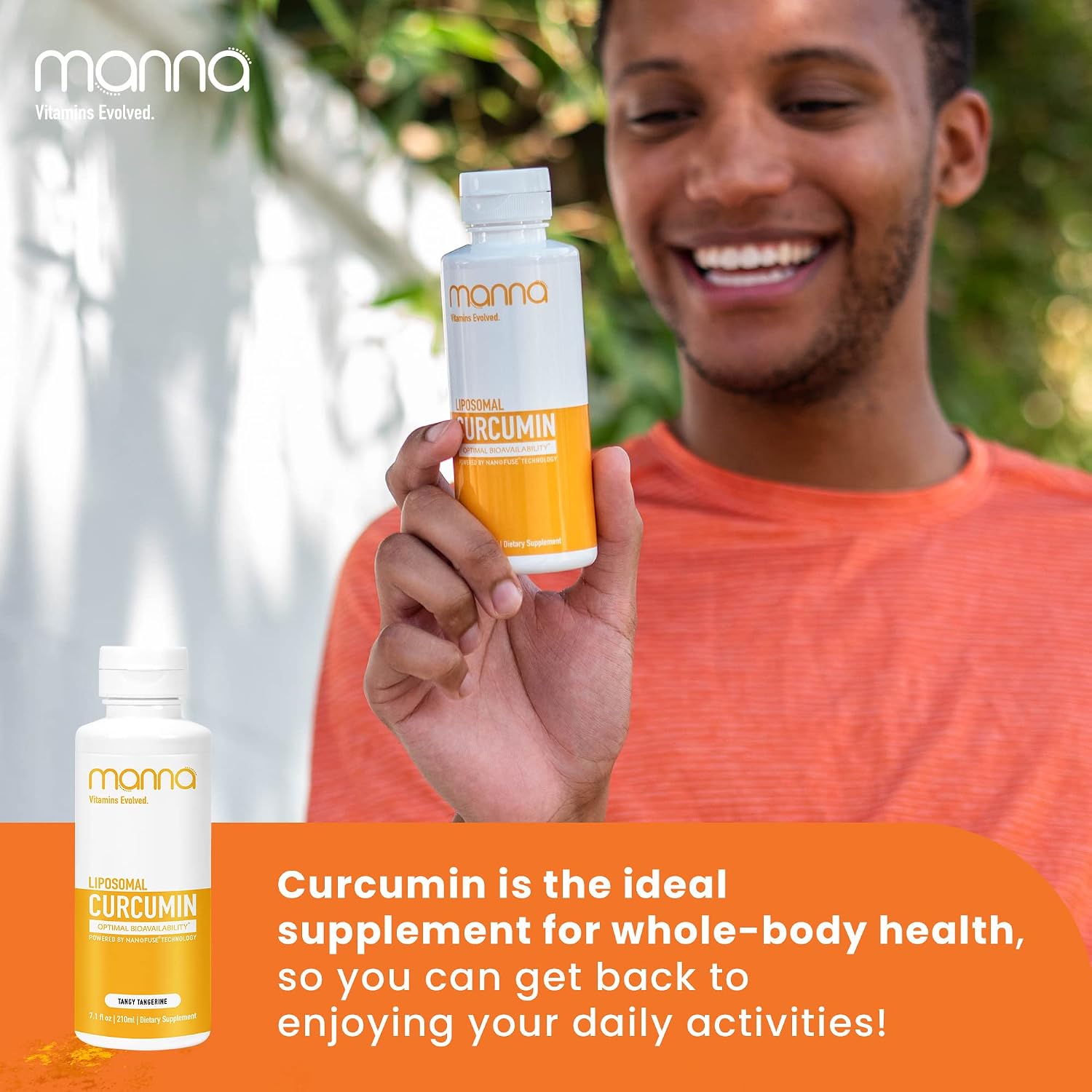 Manna Vitamins Evolved Turmeric Curcumin - Liquid Liposomal Curcumin Supplements for Healthy Inflammatory Response - Whole Body and Joint Health - Best Turmeric Supplement for A Healthy Life