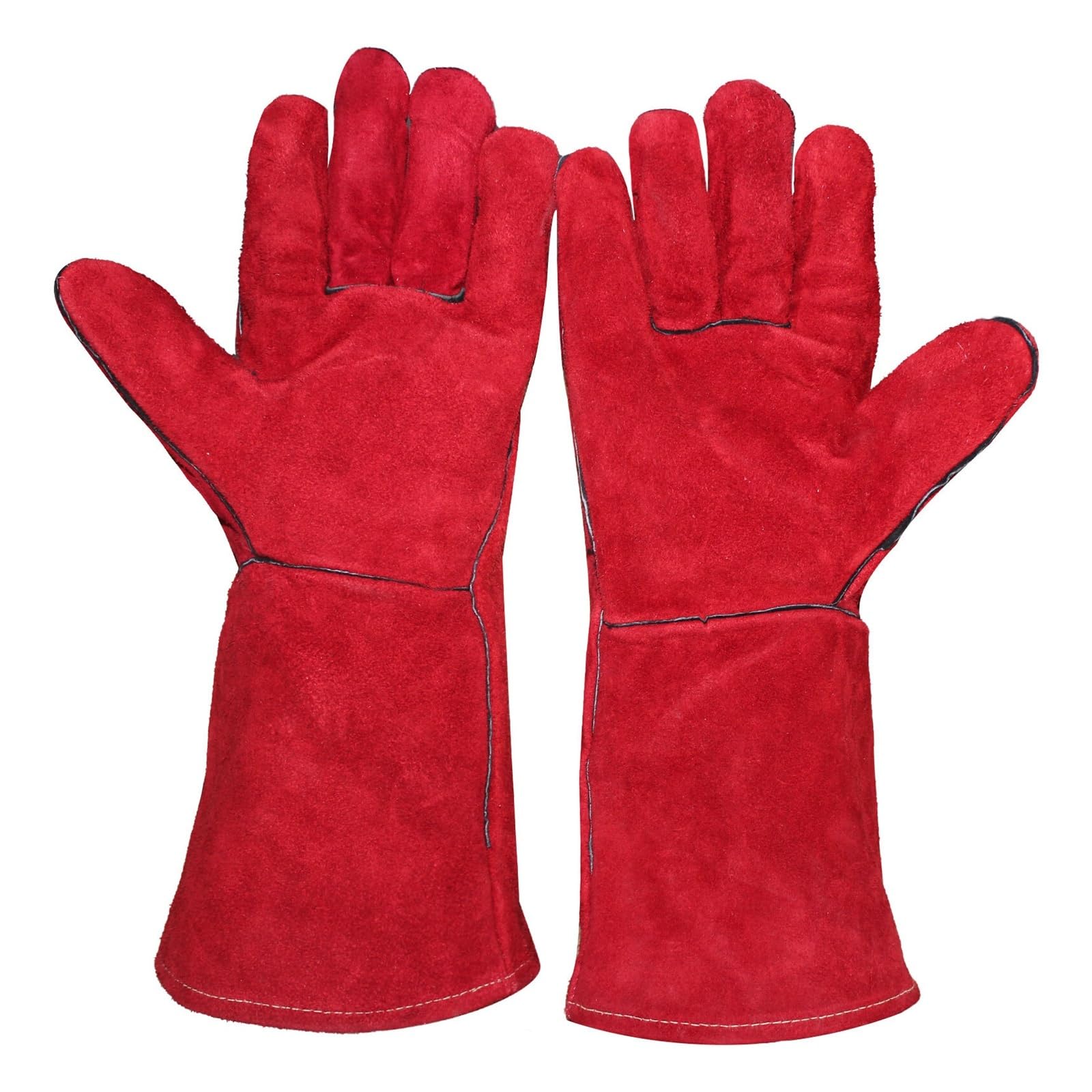 LNHHG Welding Clothes, 14" Cowhide Leather Welding Gloves Welder's Hand Protection