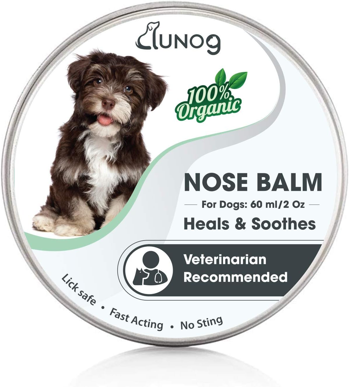 DUNOG Dog Nose Balm - Snout Soother for Dogs - Relieves and Repairs Your Dog's Dry Cracked and Crusty Nose with 100% Natural Ingredients - Safe and Effective - 60 ml