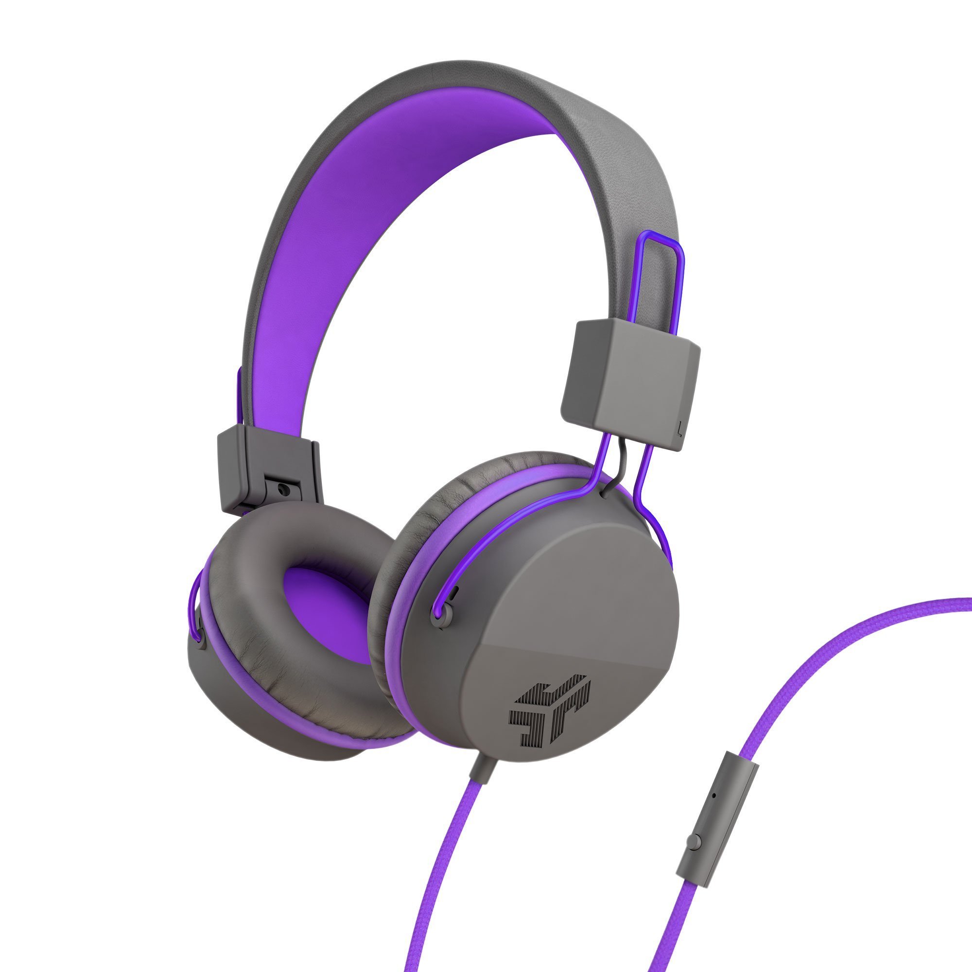 JLab JBuddies Studio - Auriculares infantiles con cable, auriculares supraaurales para niñas y niños, volumen limitado con micrófono, aislamiento de ruido, auriculares ajustables para niños, color