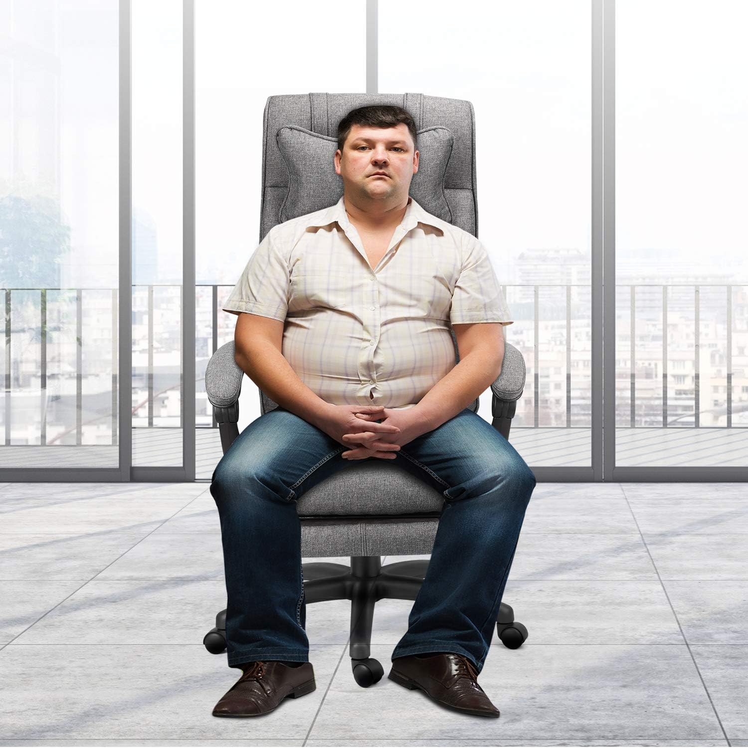 🛒 Flash Sale Executive Office Recliner Chair, High Back Reclining Desk Computer Task Swivel Chair, Ergonomic Desk Chair with Headrest, Adjustable Tilt Angle, Thick Padding and Lumbar Support,Heavy Duty