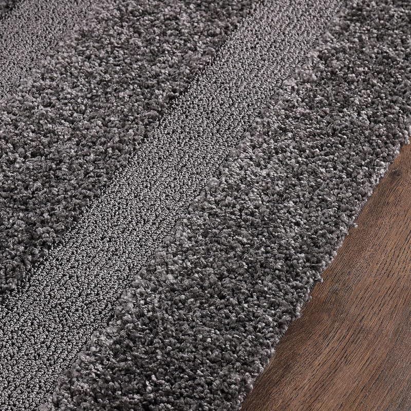 Image of Shaggy Rugs 6X8 FEET Soft and Cozy Carpet for Living Room & Hall, Bedroom, and Kids Room Non-Slip, High Pile, Machine Washable, Perfect for Any Room (Dark Grey)