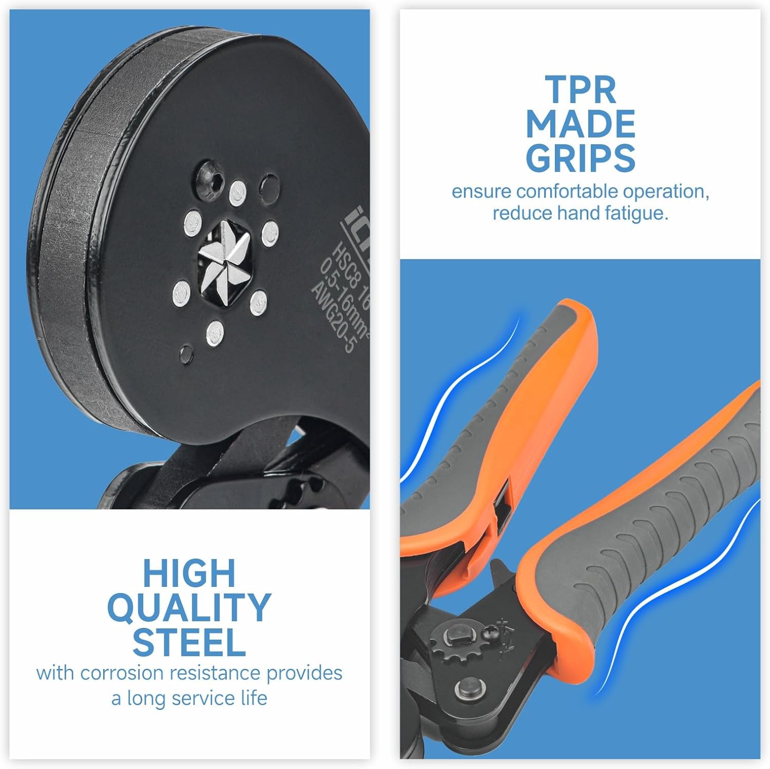 iCrimp Hexagonal Ratchet Crimper for End Sleeves and Ferrules 0.5-16mm2 AWG 20-5