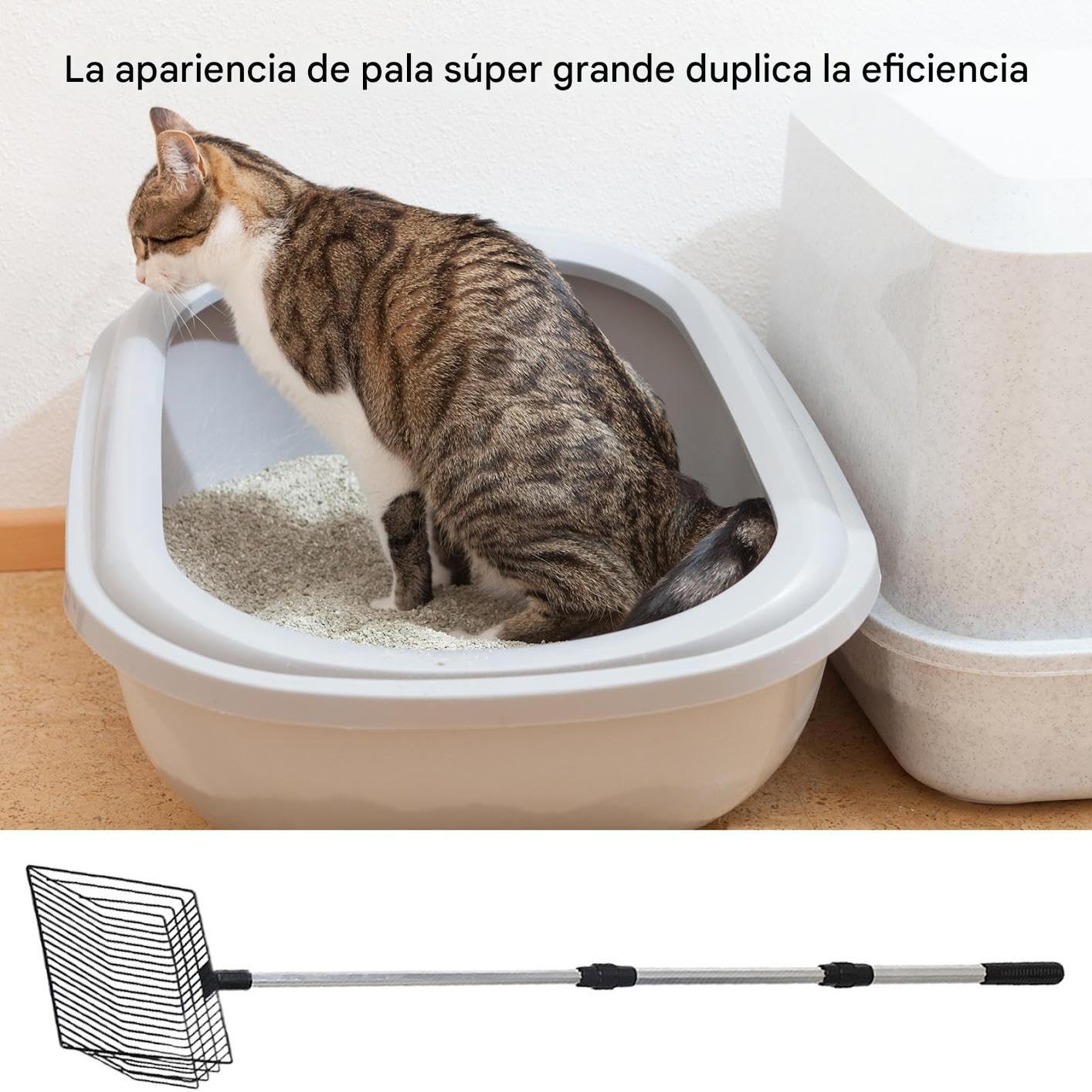 Recogedor De Excrementos De Gallinas - Rastrillo Y Pala para Gallinero,Herramienta Ergonómica Retráctil con Mango Largo para Limpieza Fácil De Mascotas