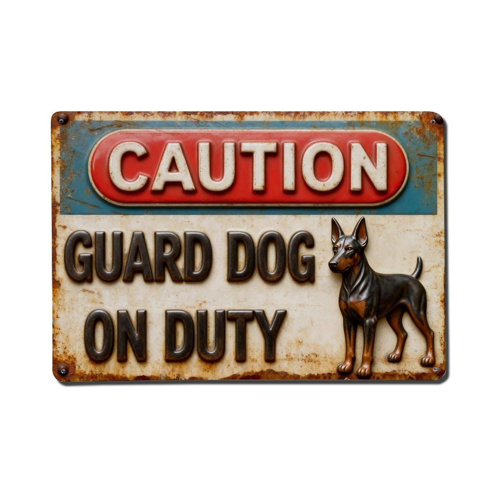 Iageret Vintage Beware I Live Here Dog Metal Tin Sign Retro Wall Decor, Bar Garage Cafe Kitchen Home Wall Art Poster Decoration 8X12inches