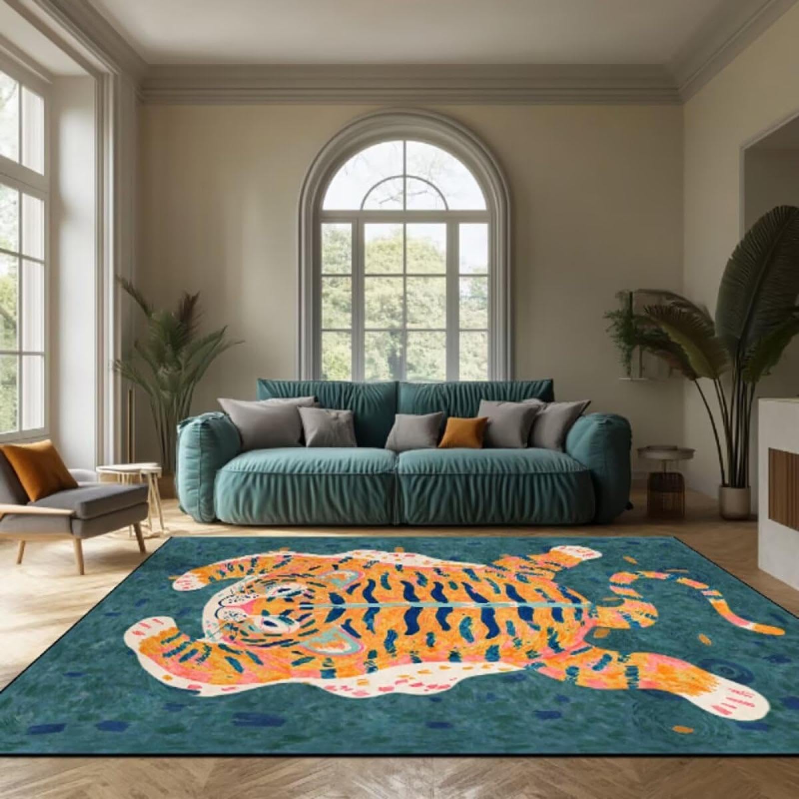 Tapis tigre lavable antidérapant pour éviter les glissades et taches