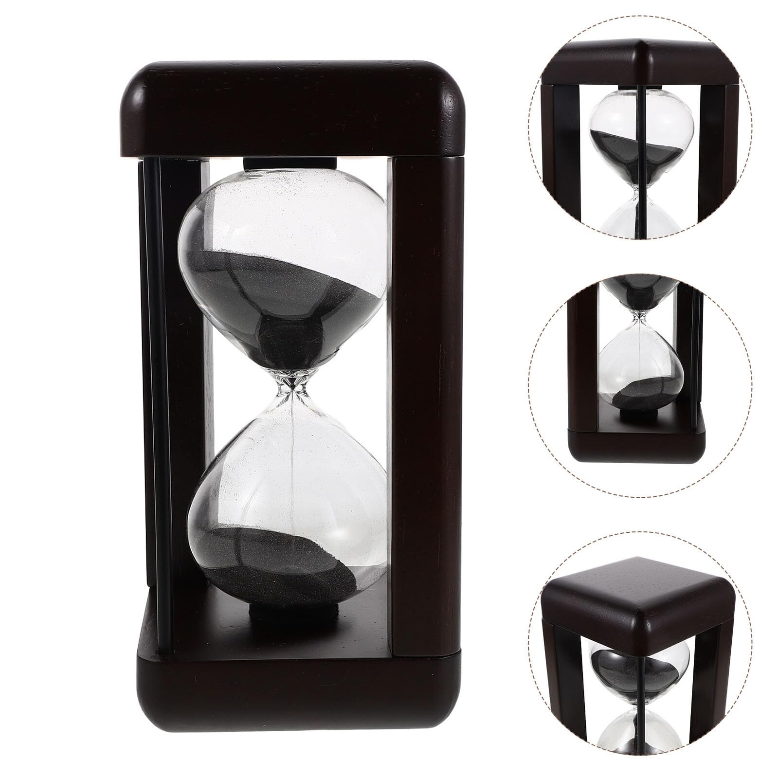 ABOOFAN Reloj de Arena de Vidrio Vintage Negro de 30 Minutos Temporizador Fiable y Resistente para Oficina y Eventos al Aire Libre